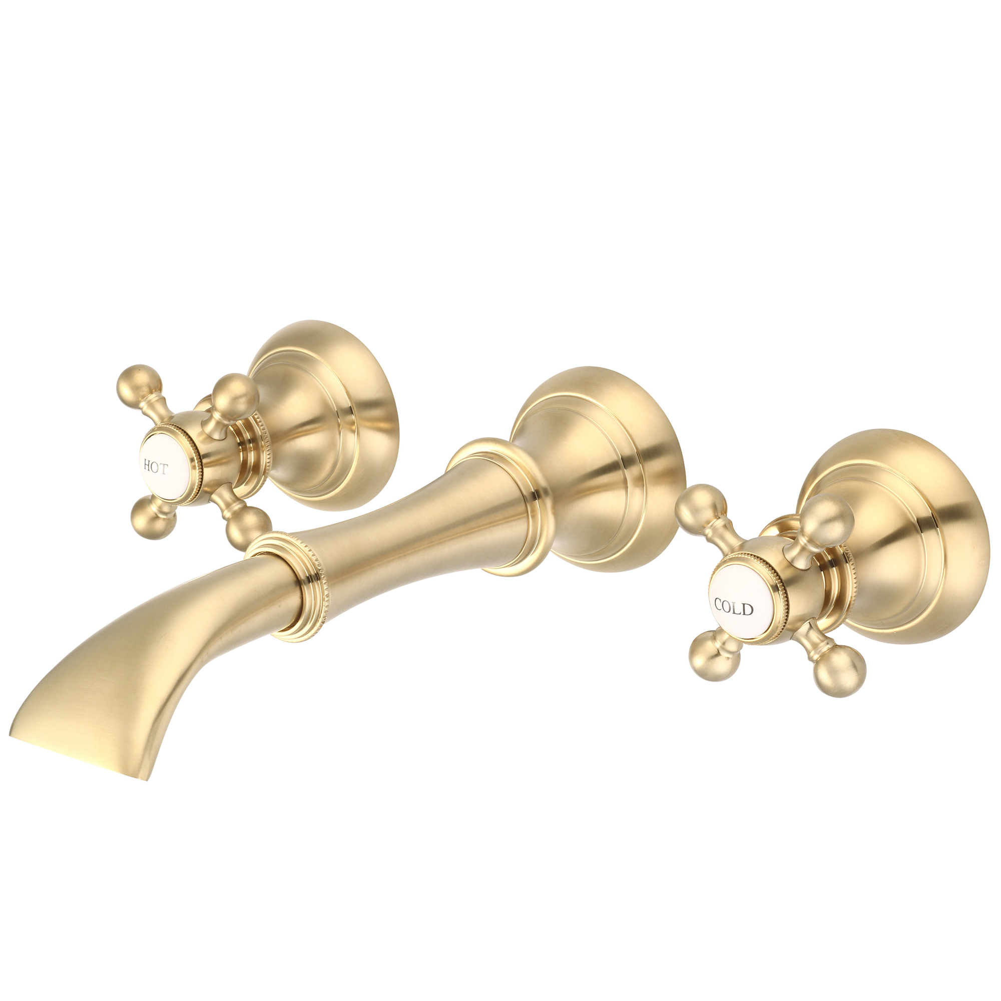 Waterfall Style Wall-mounted Lavatory Faucet in Satin Gold Finish