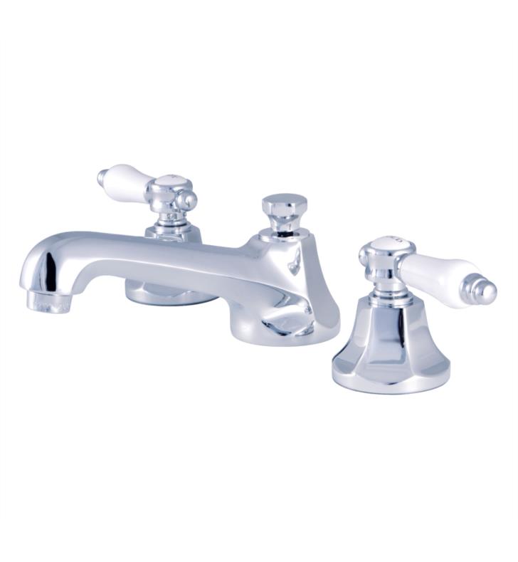 Bel-Air 3" Double Porcelain Lever Handle Widespread Bathroom Sink Faucet with Pop-Up Drain