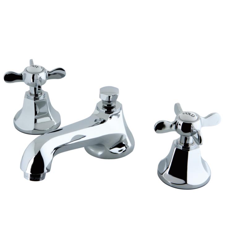 Essex 3" Double Metal Cross Handle Widespread Bathroom Sink Faucet with Pop-Up Drain