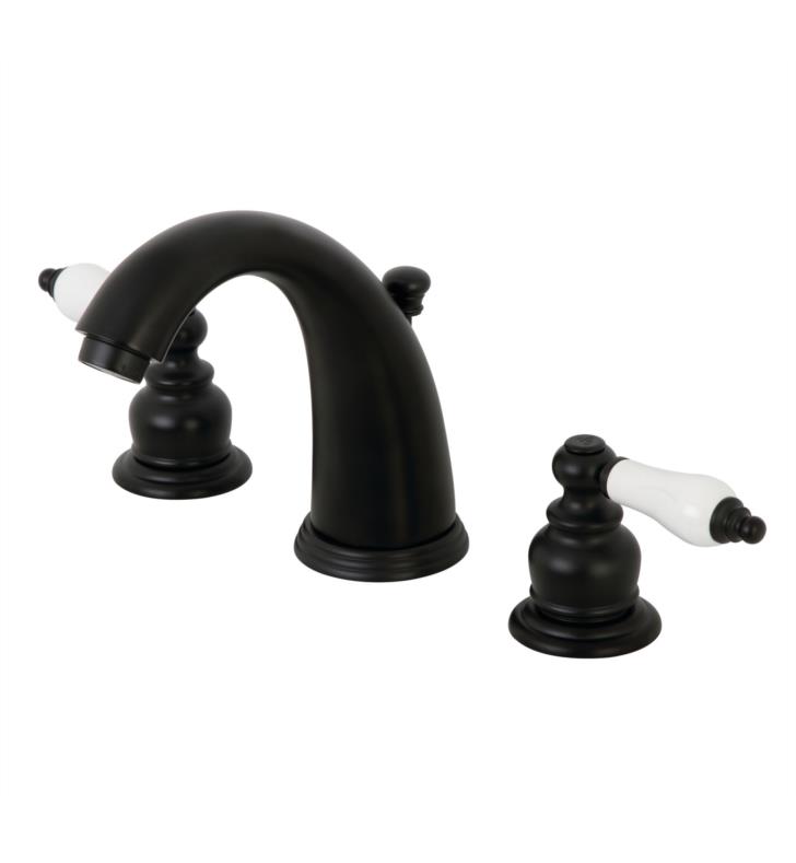 Victorian 5 3/4" Double Porcelain Lever Handle Widespread Bathroom Sink Faucet with Pop-Up Drain