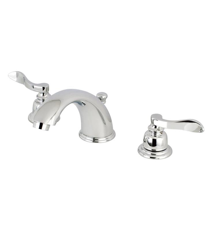 NuWave French 4 1/8" Double Metal Lever Handle Widespread Bathroom Sink Faucet with Pop-Up Drain