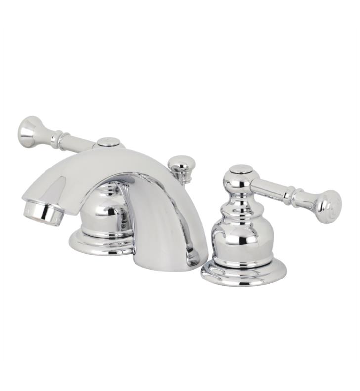 Naples 3 1/2" Double Metal Lever Handle Mini - Widespread Bathroom Sink Faucet with Pop-Up Drain