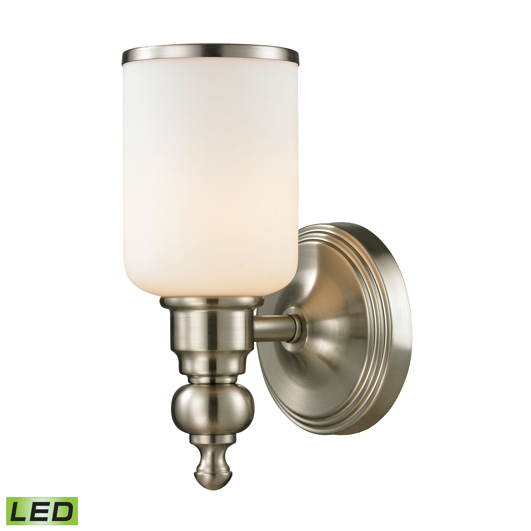 Bristol Collection 1 light bath in Brushed Nickel - LED Offering Up To 800 Lumens (60 Watt Equivalent)