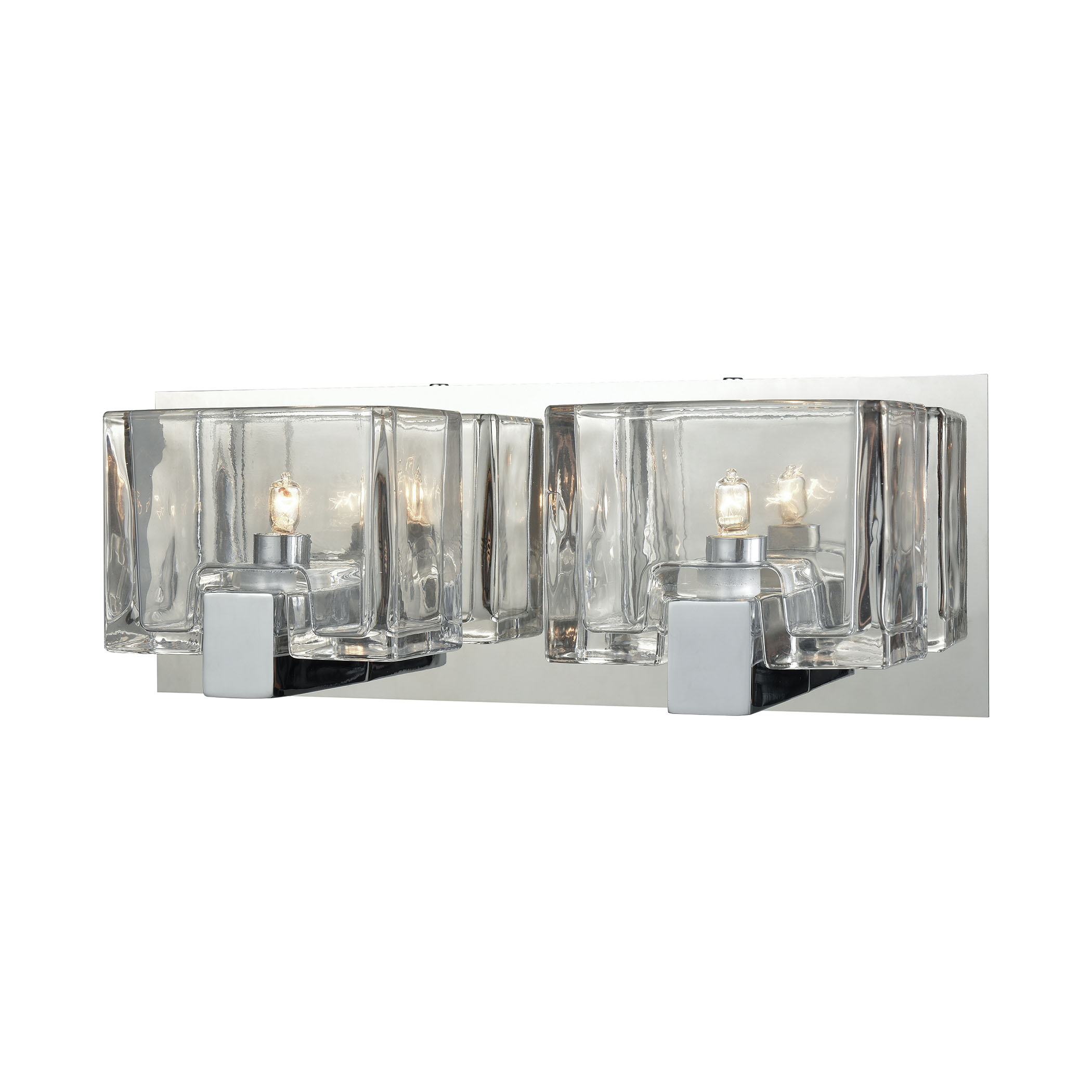 Ridgecrest 2 Light Vanity in Polished Chrome with Clear Cast Glass