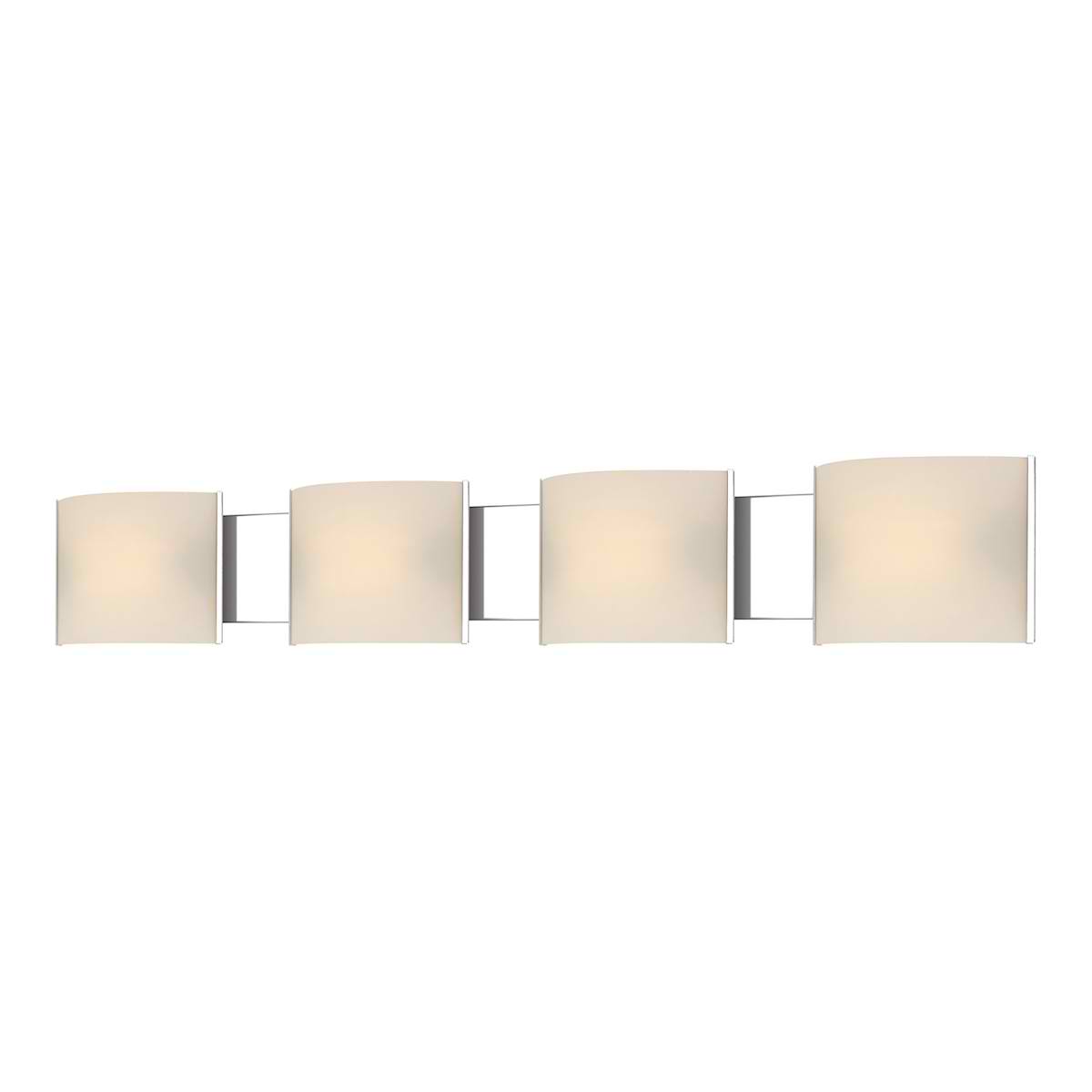 Pannelli Vanity - 4 Light with Lamps. White Opal Glass / Chrome Finish