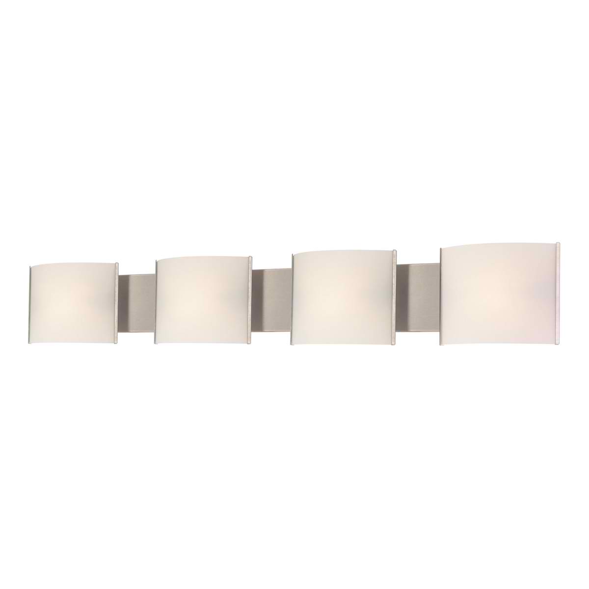 Pannelli Vanity - 4 Light with Lamps. White Opal Glass / SS Finish
