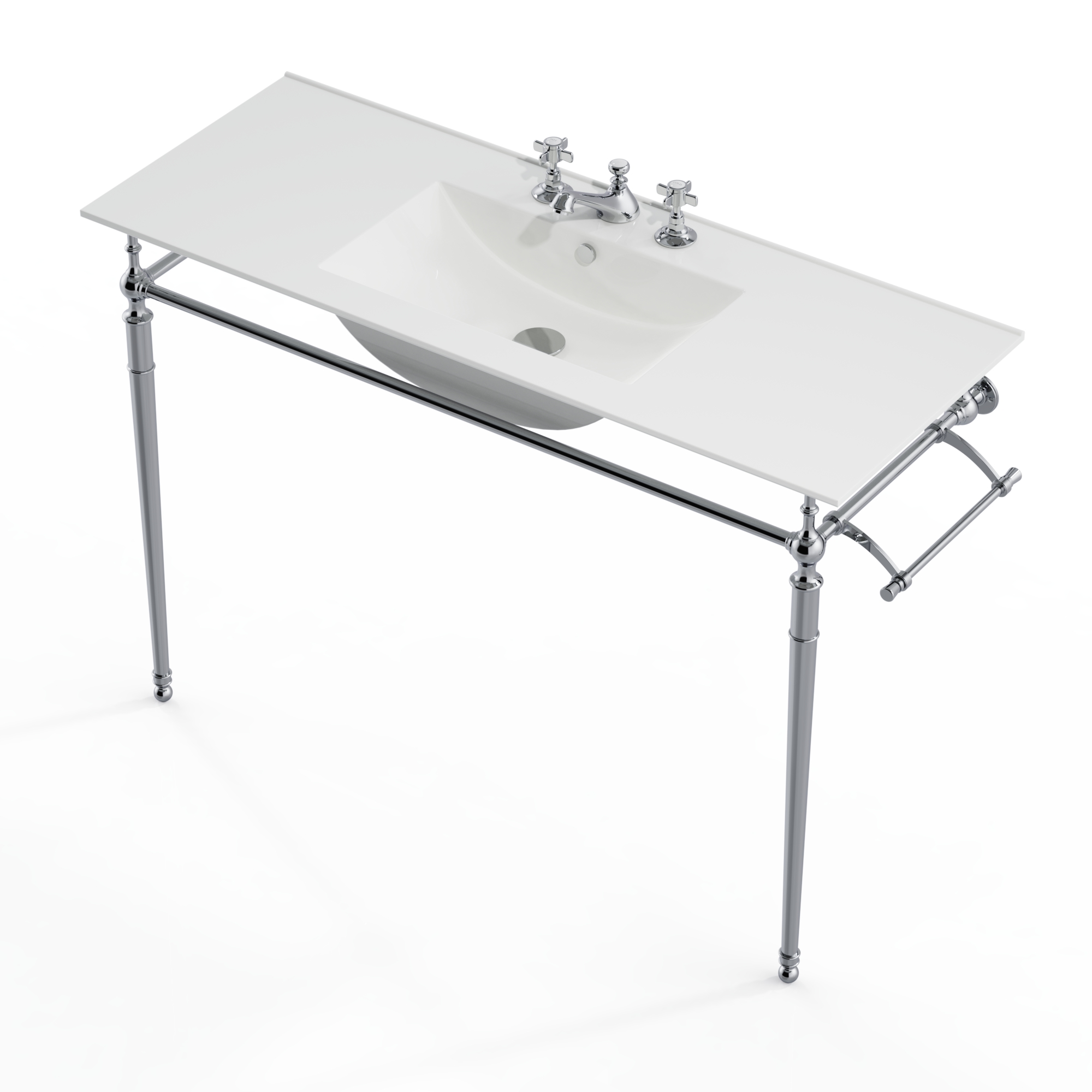 47" Single Console Sink with Chrome Stand