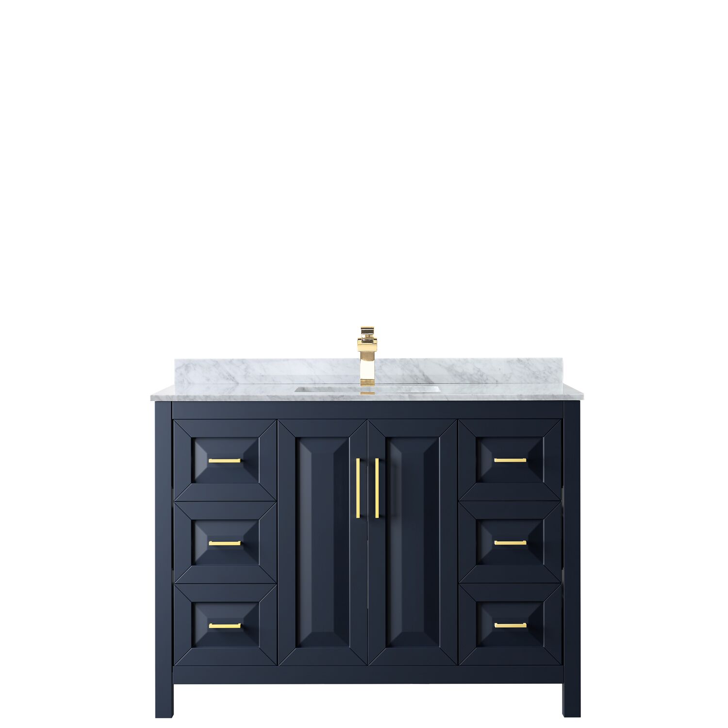 48" Single Bathroom Vanity in Dark Blue with Countertop, Mirror and Medicine Cabinet Options