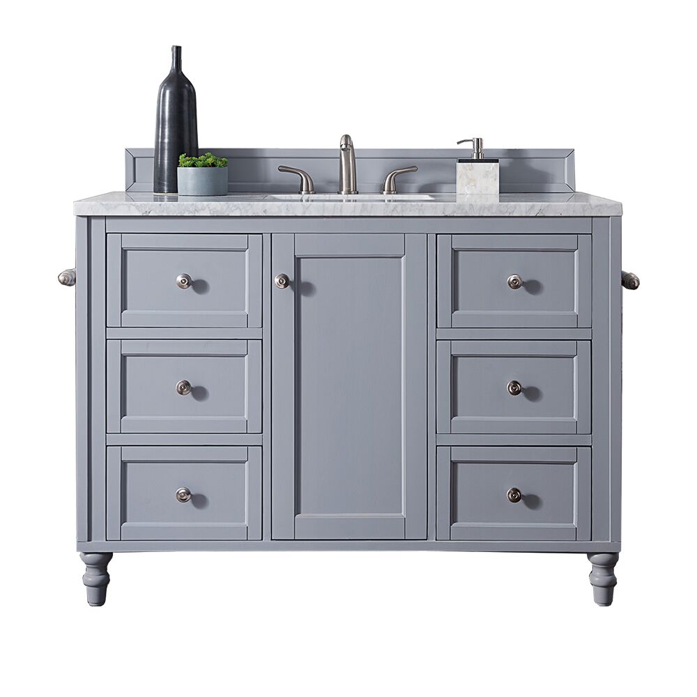 Issac Edwards Collection 48" Single Vanity, Silver Grey with top options 