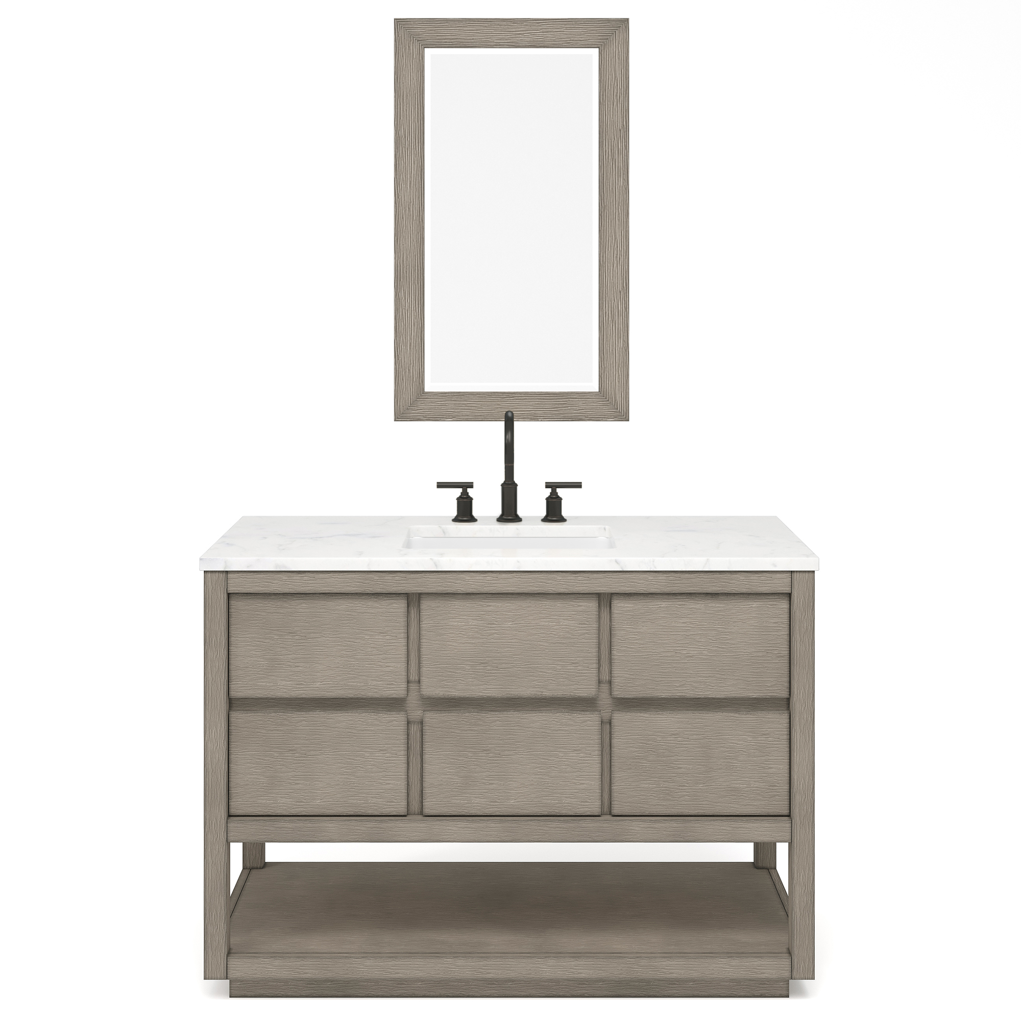 36" White Single Sink Vanity, Boulder Cultured Marble Vanity Top, Undermount Rectangle Bowl with Countertop Options