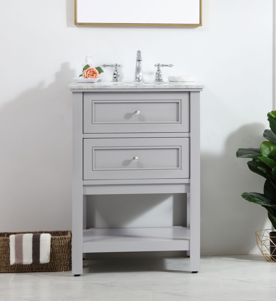 Modern Fitting 24" Single Bathroom Vanity in Grey
