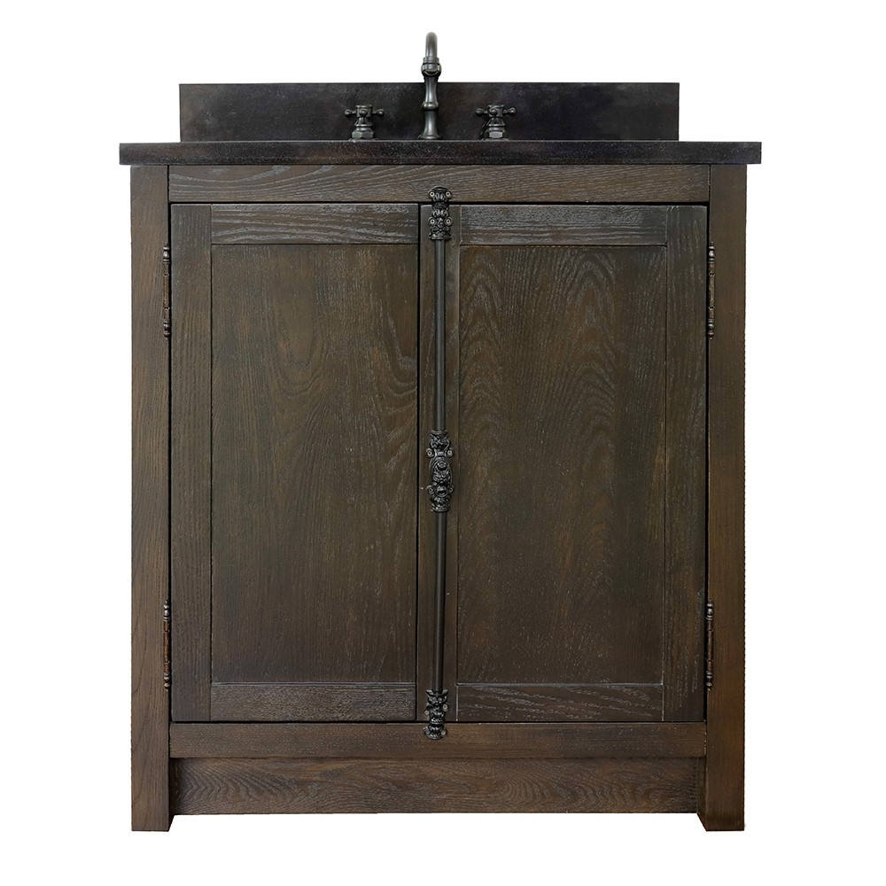 30" Single Vanity in Brown Ash Finish - Cabinet Only with Countertop, Mirror and Backsplash Options
