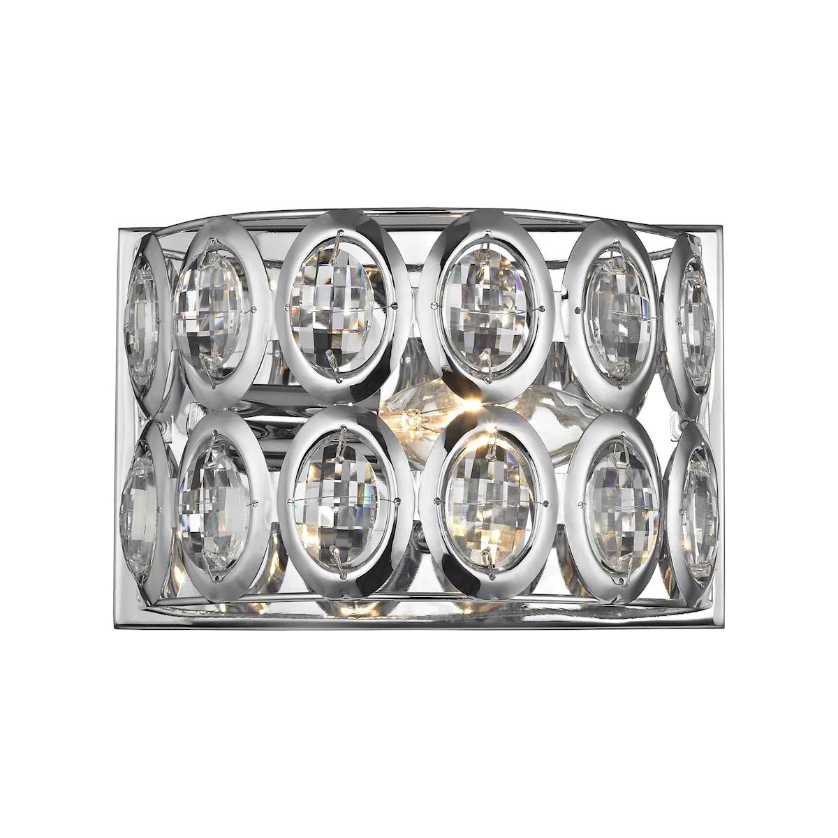 Tessa 1 Light Vanity in Polished Chrome with Clear Crystal