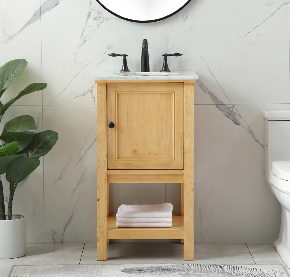 Modern Fitting 19" Single Bathroom Vanity in Natural Wood