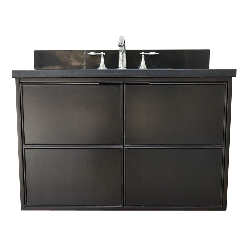 36" Single Wall Mount Vanity in Cappuccino Finish - Cabinet Only with Backsplash, Mirror and Countertop Options