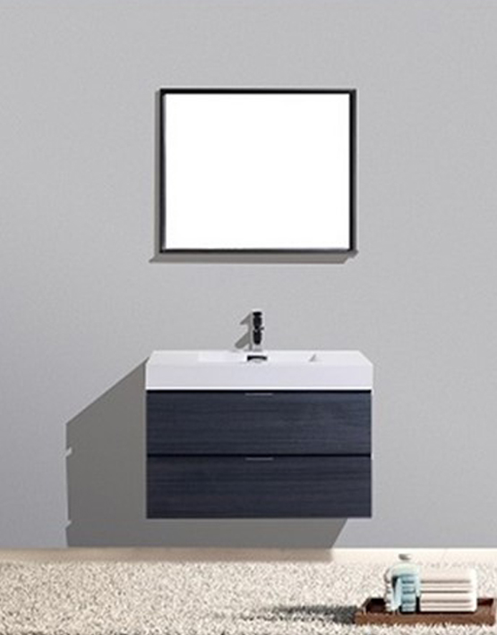 Modern Lux 36" Gray Oak Wall Mount Modern Bathroom Vanity
