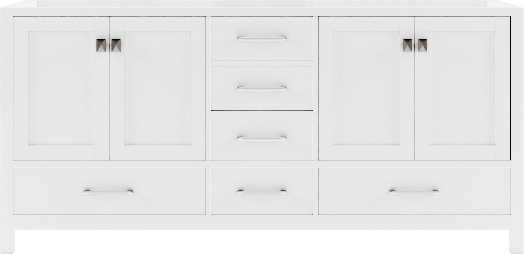 Issac Edwards Collection 72 Double Cabinet in White with 4 Top options