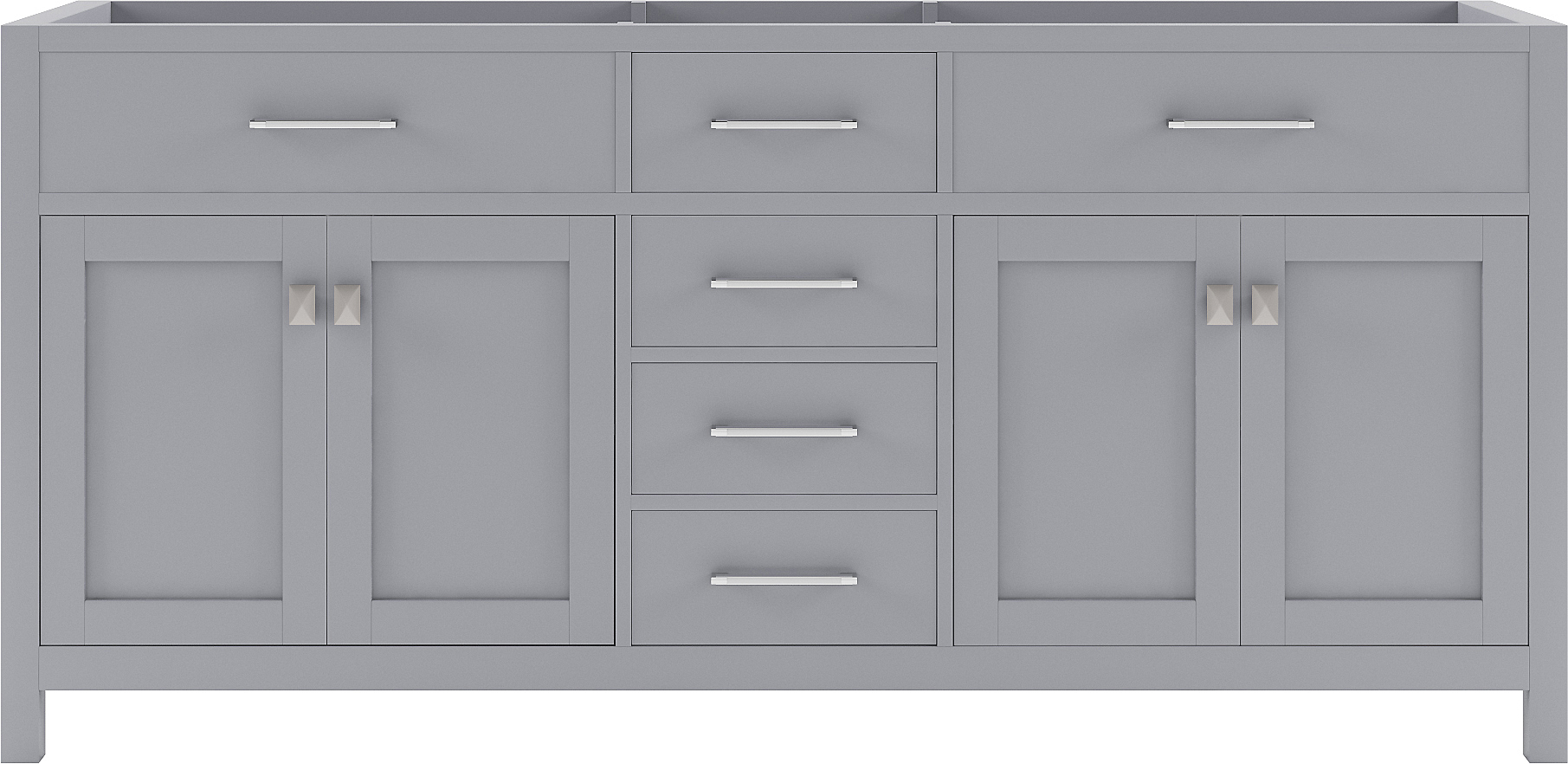 Issac Edwards Collection 72" Double Cabinet Base in Grey with 4 Top options