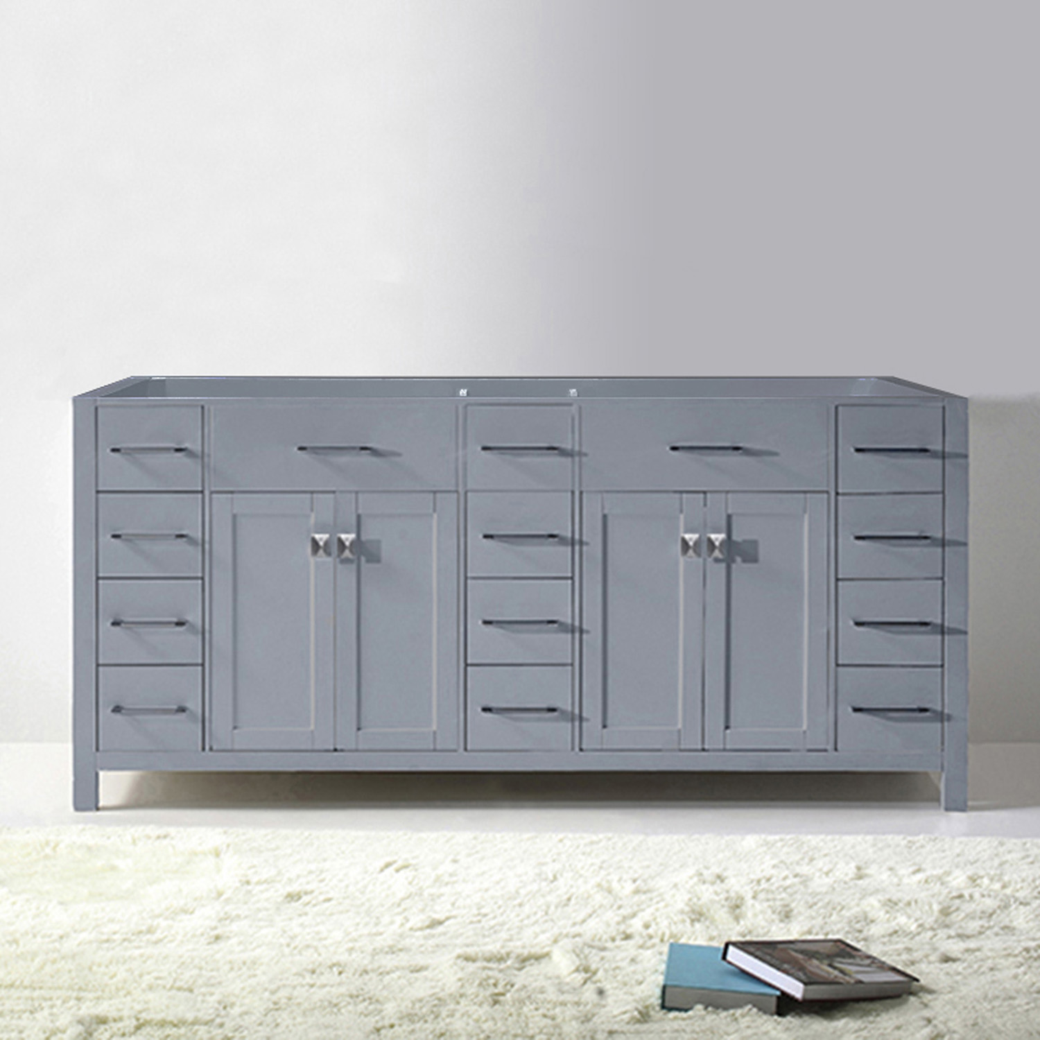 Issac Edwards Collection, 72 Double Cabinet Base in Grey with 4 top options
