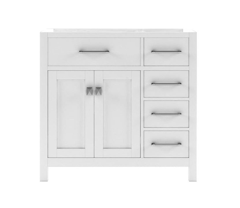 Issac Edwards Collection 36" Single Cabinet in White with Four Countertop Options
