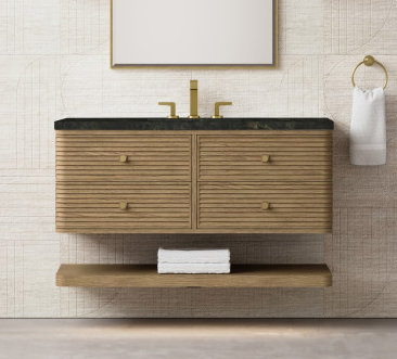James Martin 48" Single Vanity Cabinet, Dune Mist, Base only with Countertop Options