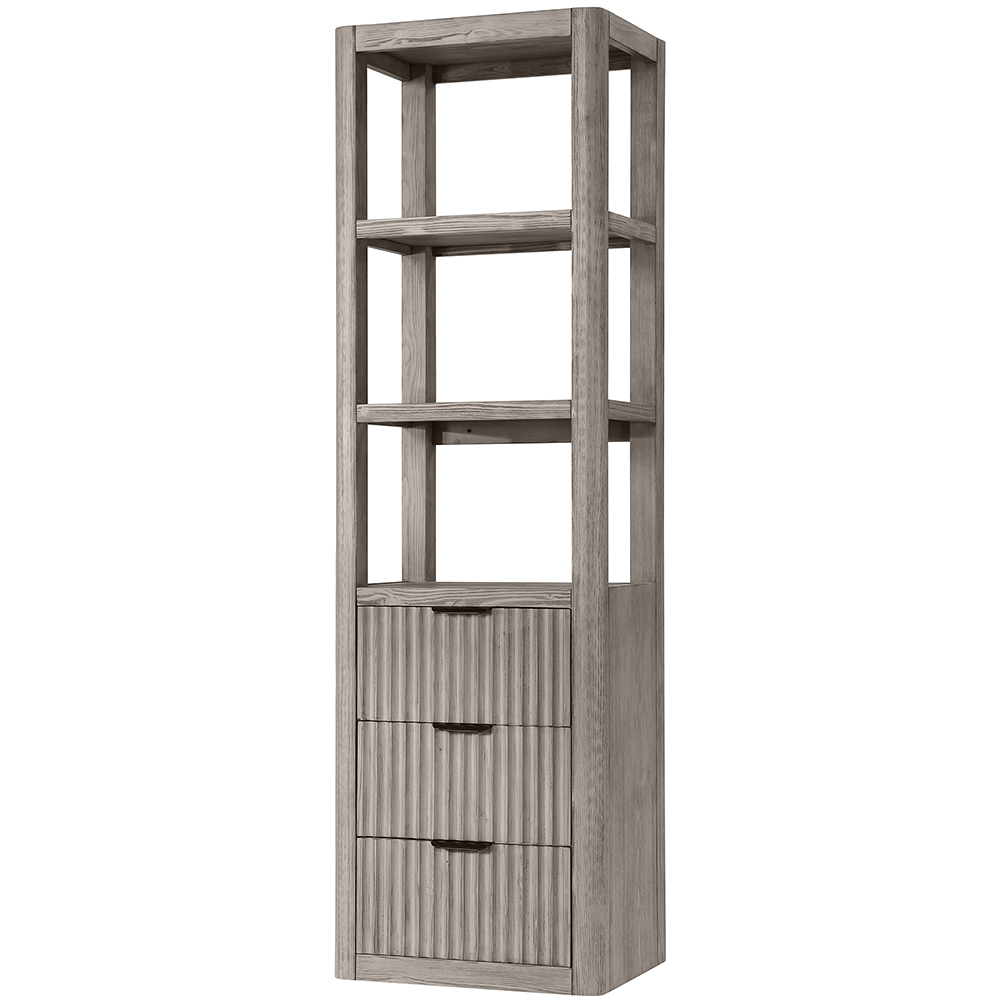22in. Grey Storage Cabinet with 3 Drawers 3 Shelves for Bathroom and Living Room