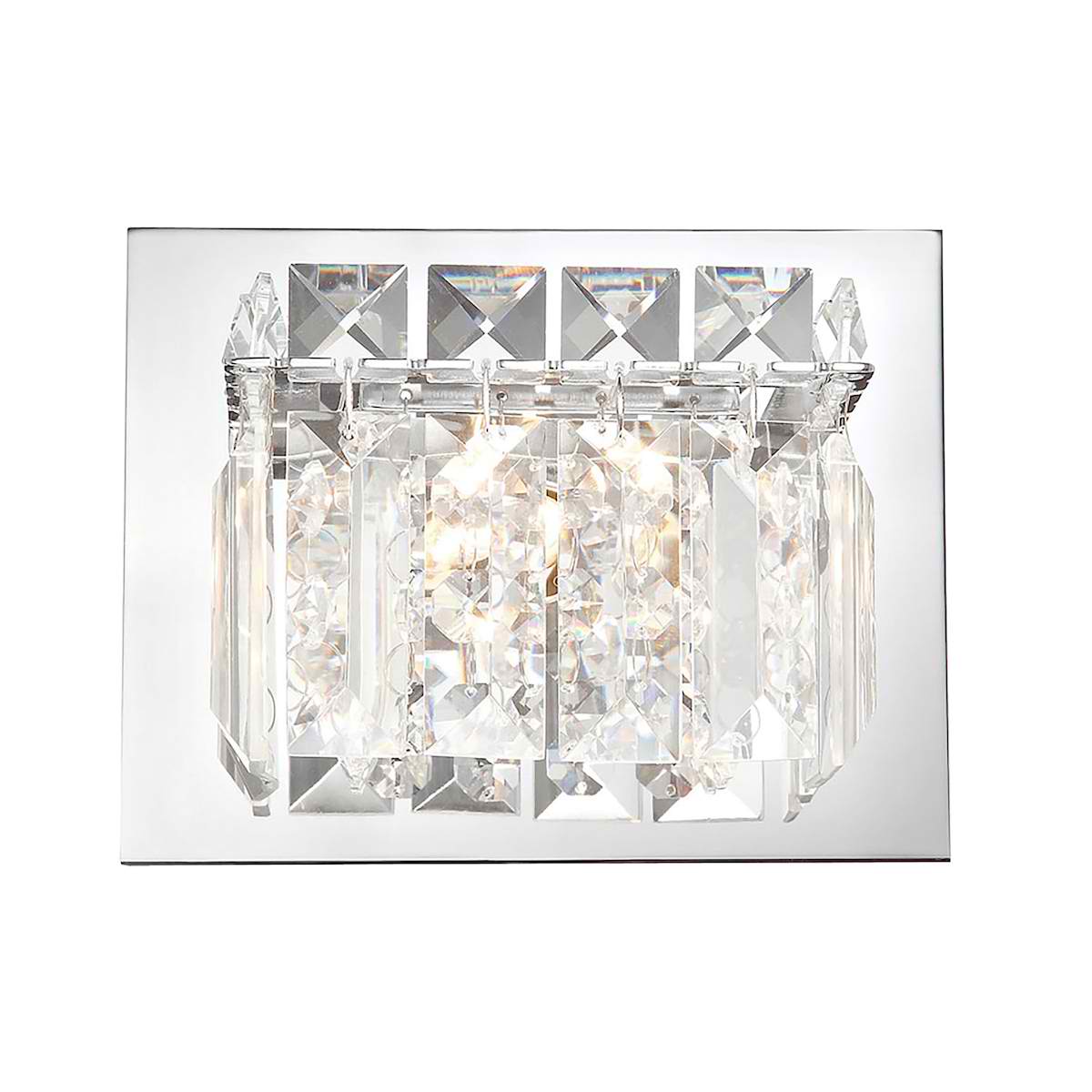 Crown Vanity - 1 Light Clear Crystal glass/ Chrome finish
