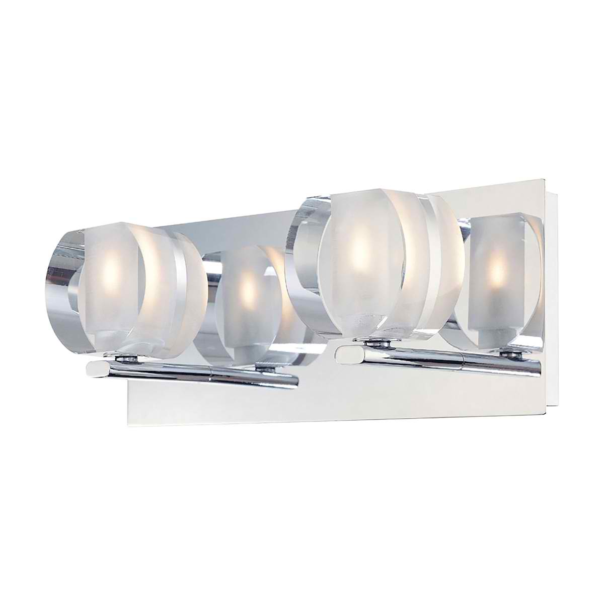 Circo Double Lamp with Rounded Inside Frosted Crystal Glass / Chrome Finish