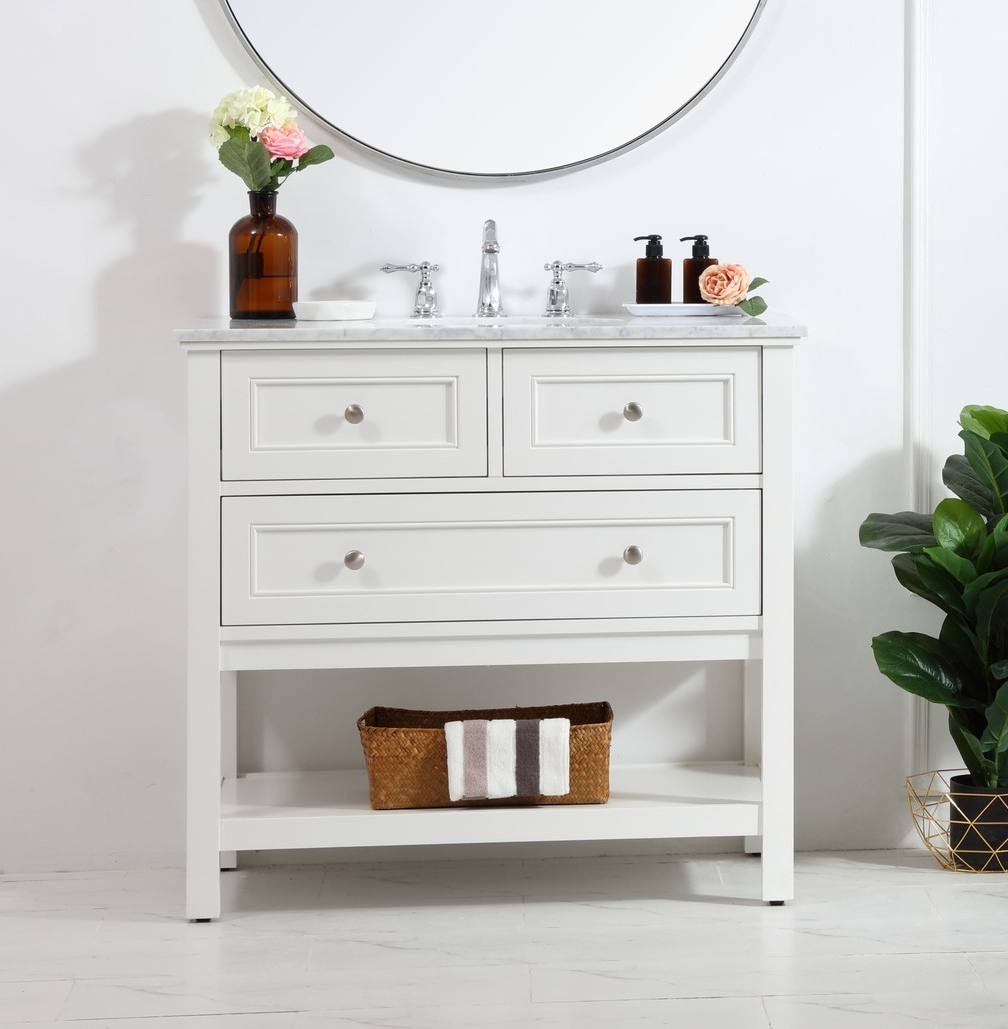 Modern Fitting 36" Single Bathroom Vanity set in White