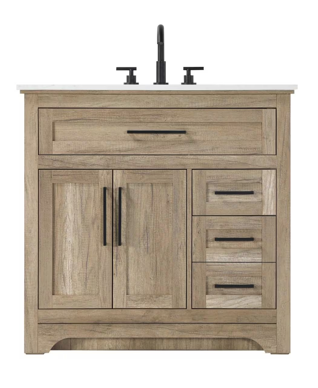 Modern Fitting 36" Single Bathroom Vanity in Natural Oak Finish