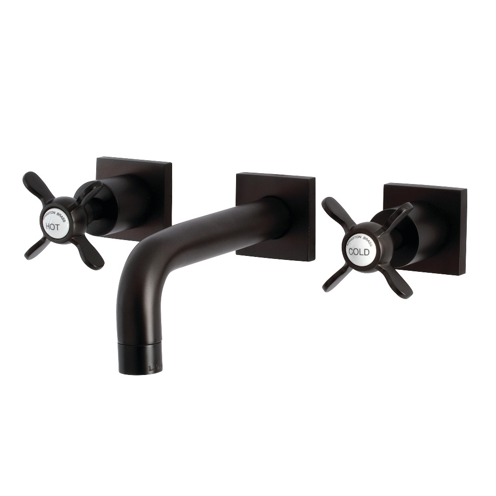 Double-Handle Wall Mount Bathroom Faucet, Oil Rubbed Bronze with 8 Finish Options