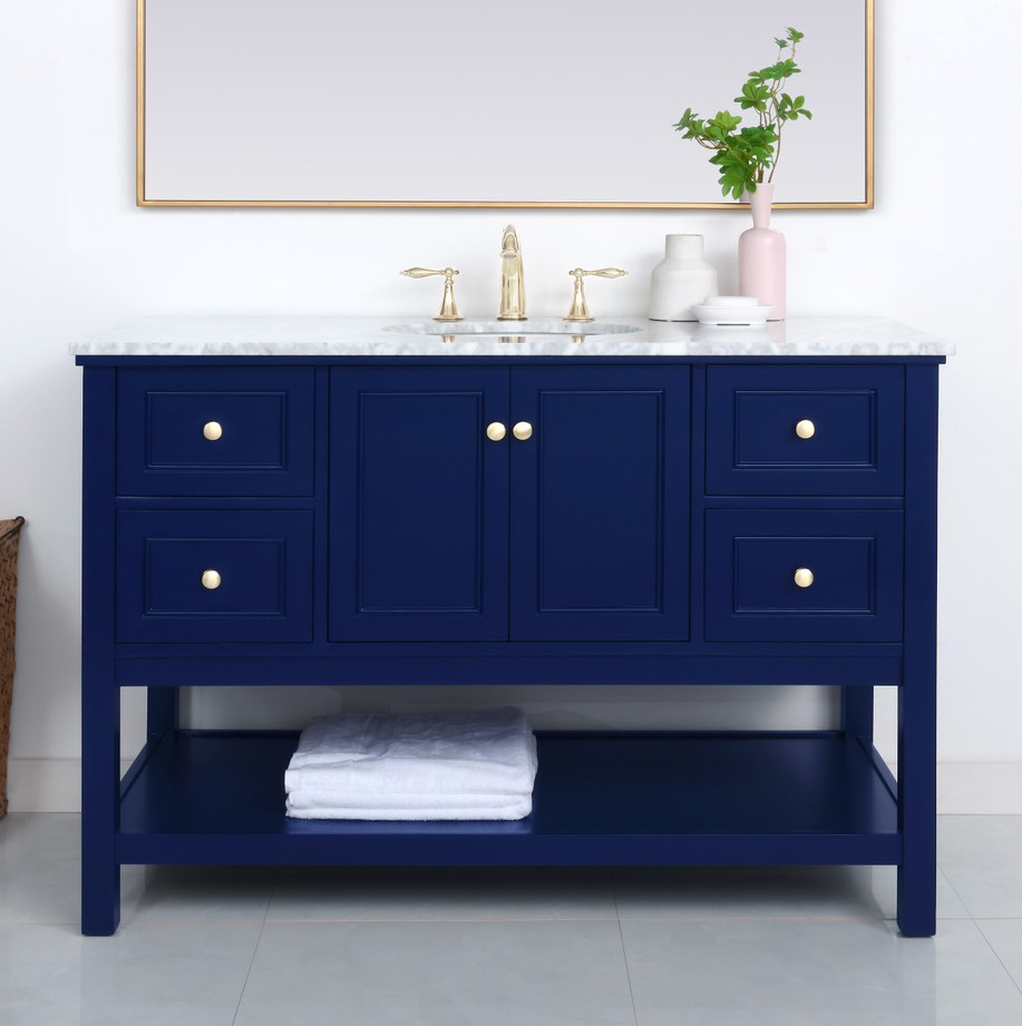 Modern Fitting 48 inch Single Bathroom Vanity in Blue