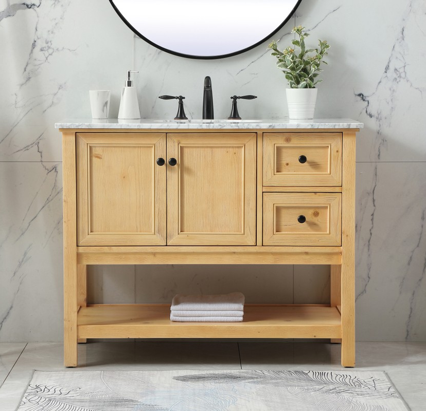 Modern Fitting 42" Single Bathroom Vanity in Natural Wood