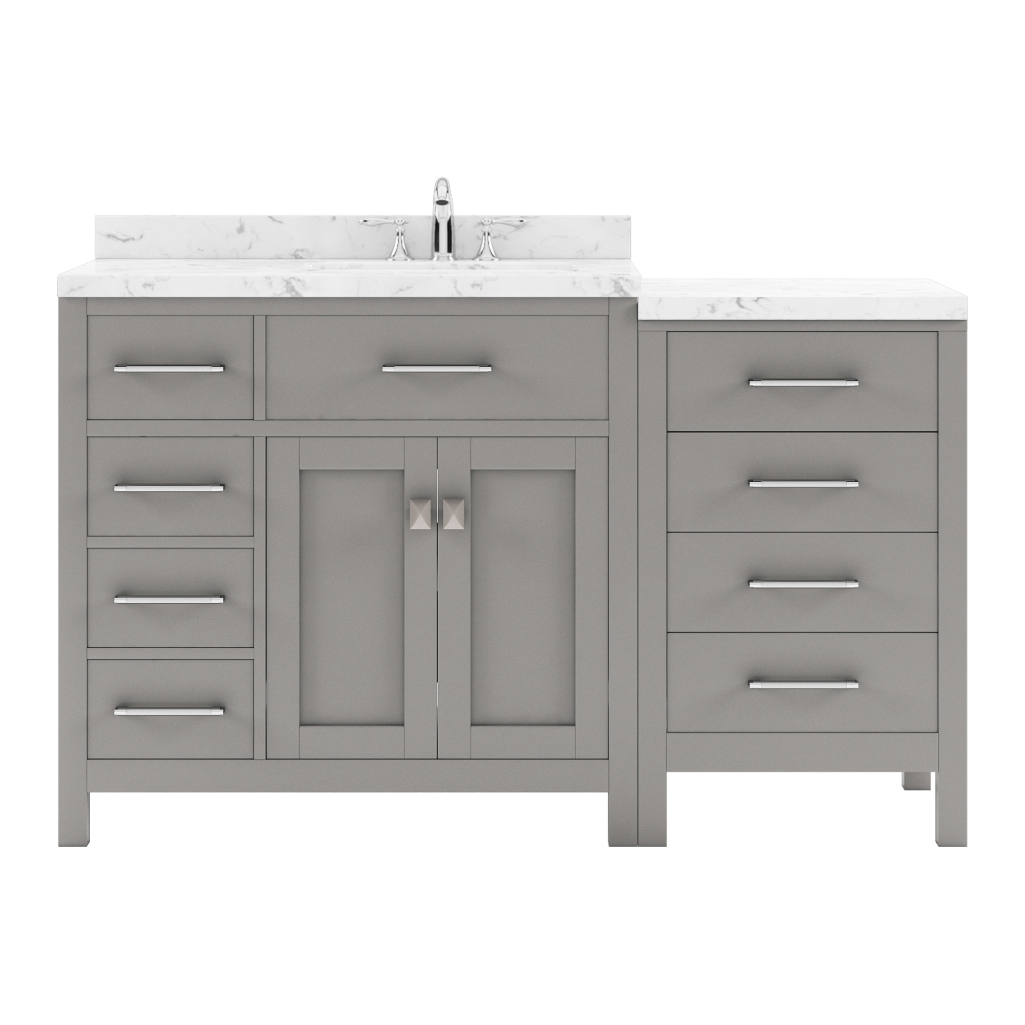 Issac Edwards Collection  57" Single Bath Vanity in Gray with 4 Top Options