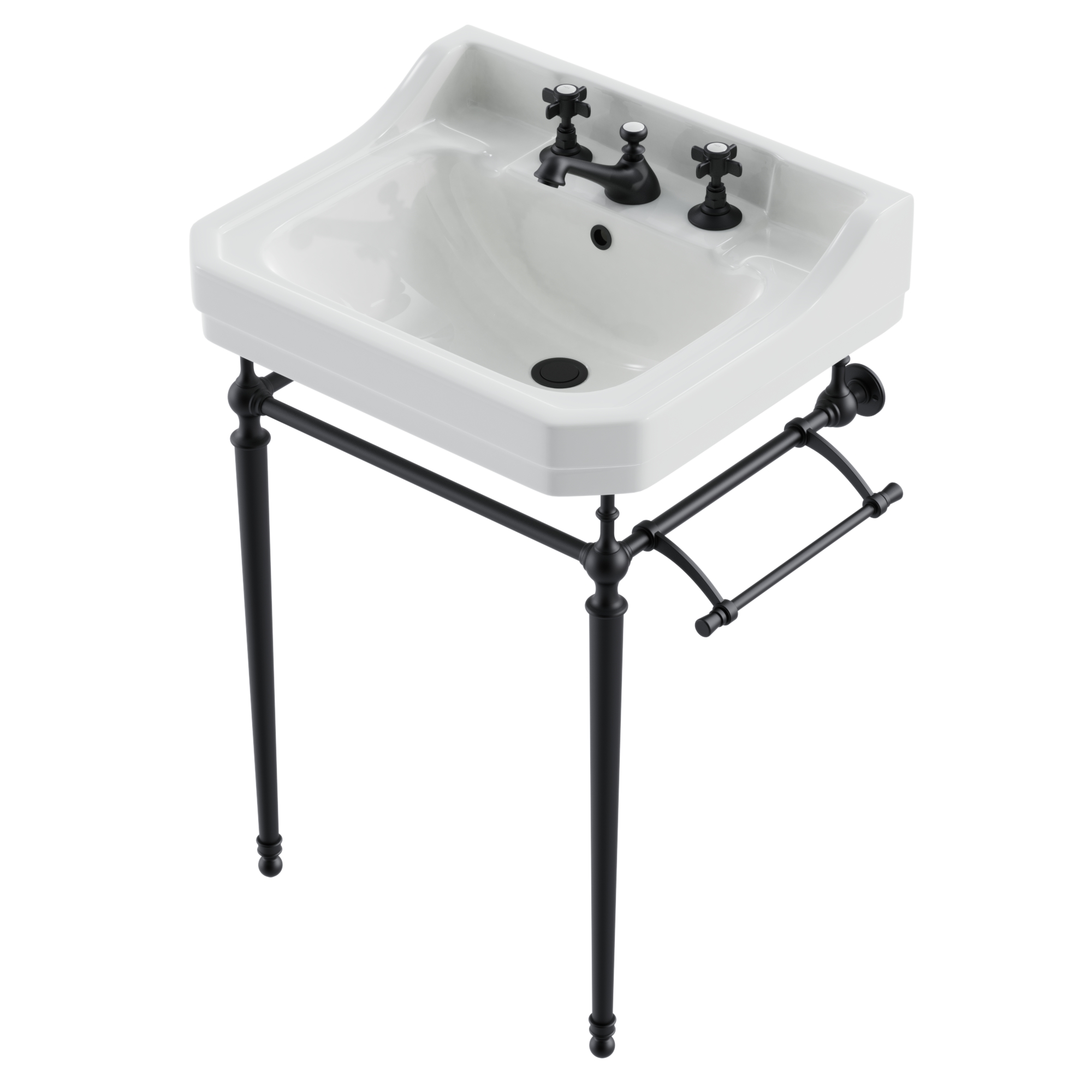 24" Single Console Sink with Matte Black Stand