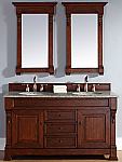 James Martin Brookfield Collection 60" Double Vanity, Warm Cherry
