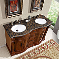 Accord Antique 55 inch Double Sink Vanity Baltic Brown Granite Top