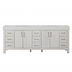 84in. Free-standing Double Bathroom Vanity in Fir Wood White washed White with Composite top in Lightning White 