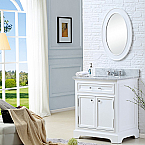 24 inch Traditional Bathroom Vanity Solid Wood White Finish