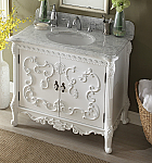 40 inch Adelina Antique White Finish Bathroom Vanity Carrara Marble Top
