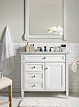 James Martin Brittany Collection 36" Single Vanity, Bright White