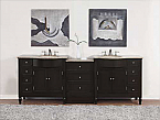 Accord Contemporary 95 inch Traditional Double Bathroom Vanity Travertine Top