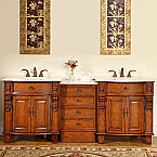 Accord 84 Inch Antique Double Sink Bathroom Vanity with Creme Marfil Top