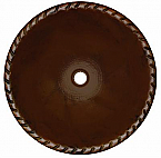 Copper Round Rope 15 inch Sink Chocolate Finish