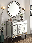 40 inch Adelina Mirrored Bathroom Vanity White Marble Top and Mirror Set