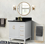 37" Single Vanity in White Finish with Countertop and Sink Options - Right door/Right sink 