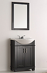 24 inch Black Finish Transitional Bathroom Vanity