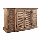 59" Handcrafted Reclaimed Pine Solid Wood Single Bath Vanity Natural Finish