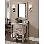 30 inch Rustic Bathroom Vanity with Matching Wall Mirror
