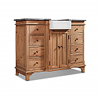 46" Handcrafted Reclaimed Farmhouse Pine Solid Wood Single Bath Vanity- Natural Pine Finish 
